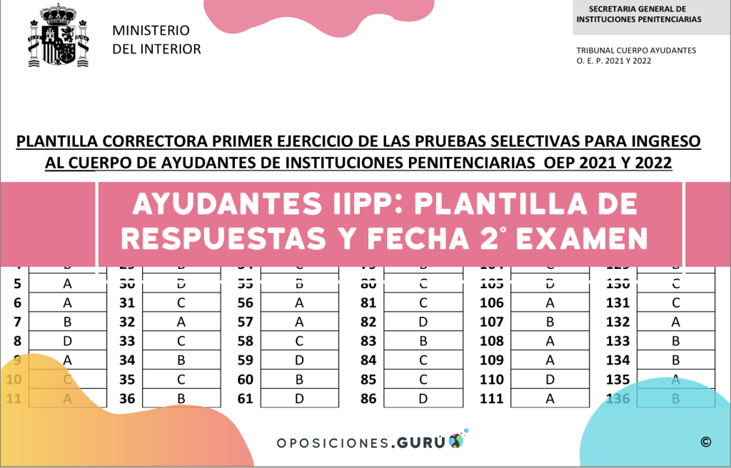 imagen sobre examen ayudantes IIPP